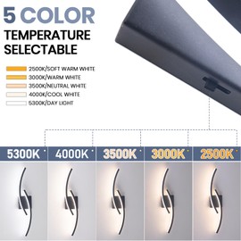 HLILCEH 23.62 inch Vanity Light for Bathroom Lighting Fixtures Over Mirror Black Dimmable 5CCT Vanity Lighting Fixture Modern Bathroom Vanity Light 23 Inch Modern Wall lamp