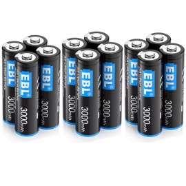 EBL 1.5V AA Lithium Batteries 3000mAh Constant Volt Double A Battery Exp 2032 LOT - 40x AA Lithium 3000mAh Batteries