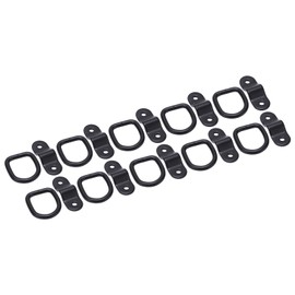 Aramox 10Sets Tie Down Anchors, Multifunction High Strength Surface Mount D Ring, D Rings Tie Down Anchors Hooks for Safe Secure Hauling(Black)