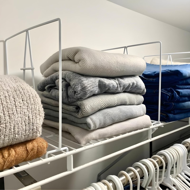 Evelots Tall Wire Shelf Dividers -8 Pack- Closet Storage &