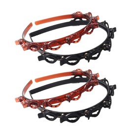 GXGM Pack of 4 Hair Bands with Clips Hair Twister Headbands Double Bangs Hairstyle Hairpin Hair Hoop with Clips / Double Bang Hairstyle Hair Pin / Headbands Hair Band with Teeth / Headband Women