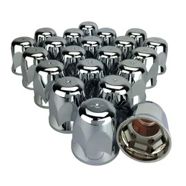 ALCOA Wheels 10 33mm Chrome Push On Hex Lug Nut Cover with Flange, Interior Metal Clips