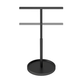 Hand Towel Holder for Bathroom, Towel Holder Stand for Bathroom Countertop Kitchen, 16.5IN Adjustable Retractable T-Shape Hand Towel Rack, Black