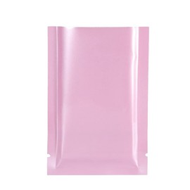 100 Pieces Metallic Foil Open Top Sealable Bags for Food Storage Packaging with Tear Notches (2.25 x 3.5 Inch, Glossy Pink)