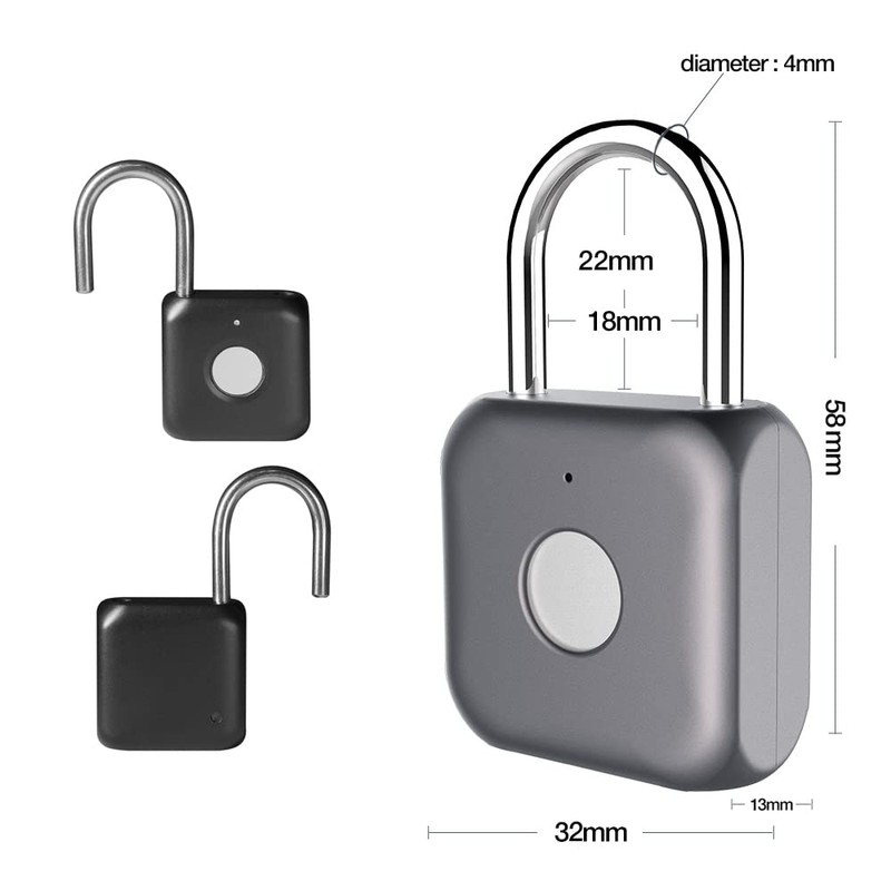 Fingerprint Padlock App Locker Lock Phone App Unlock, Remote Recording