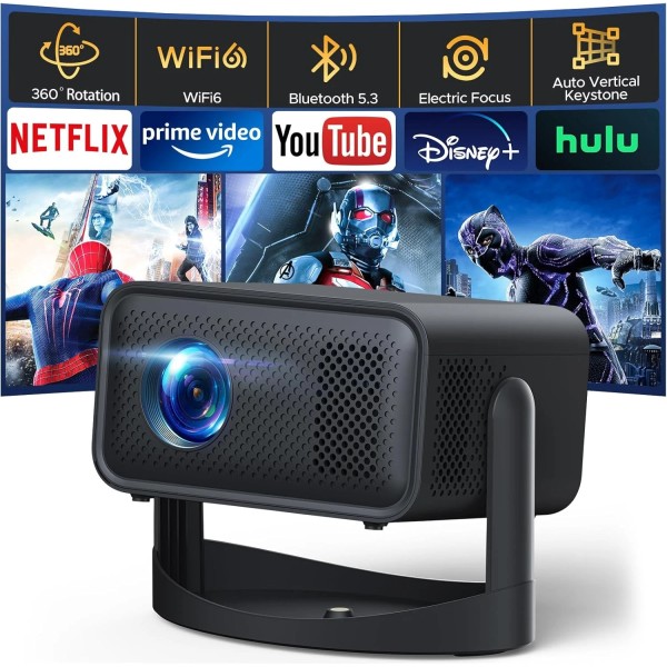 HOTPERK UHD 12000 Lumen 4K Projector Smart 5G WiFi Android