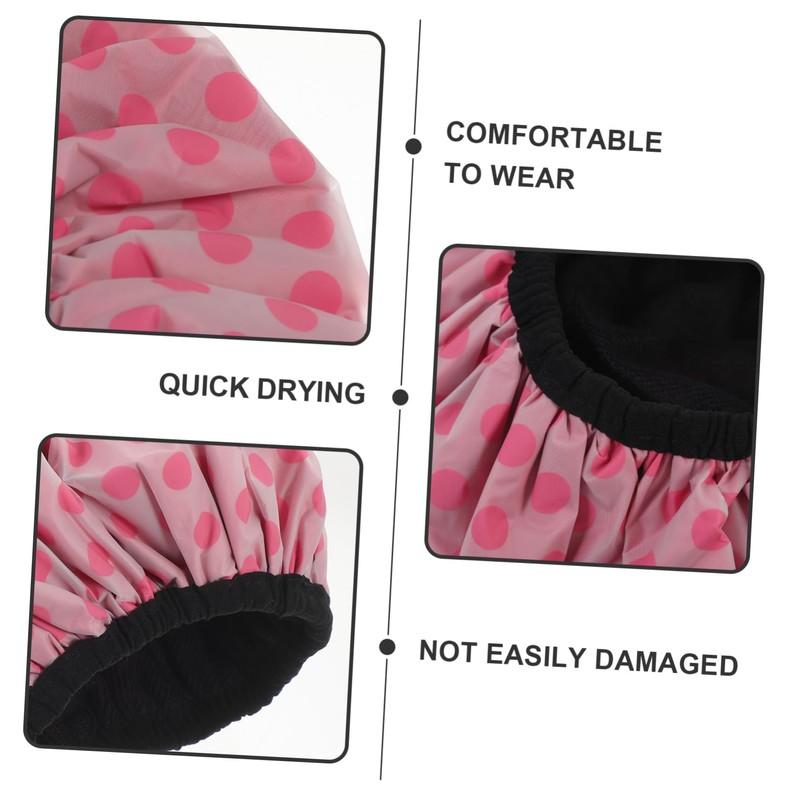 SAFIGLE 2Pcs Shower Cap Three Layers Hair Protection Bonnet Quick