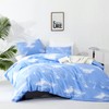 CLOTHKNOW Blue White Sky King Size Comforter Set 3Pcs Cloud