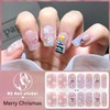 4 Sheets Christmas Gel Nail Stickers for Nail Art,Snowflake Nail