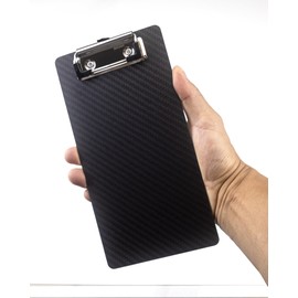 Carbon Fiber Mini Clipboard 4x8,Small Long Clip Boards A7 Size with 304 Stainless Steel Clip,Portable Pocket Clipboards for Menu Holder,Restaurant Receipt,Shopping List,Guest Check Pads