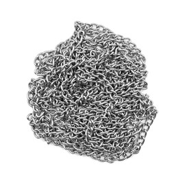 ZONADAH 4 Metres Length 304 Stainless Steel Chain, 1.5mm Diameter Heavy Duty Chain Links, Galvanized Steel Welded Link Chain Lift for Fence Gate, Garage Doors, Swing Chain and Bicycle Security Lock