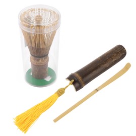 3 Pcs Bamboo Matcha Making Set Matcha Tea Whisk Hooked Bamboo Scoop Chashaku Teaspoon
