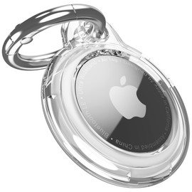 Airtag Keychain Holder, Hard Frame Cover with Shock Resistance, Easy Installation, Airtag Case for Pet Collar, Kids, Luggage, Keys Kristallklar