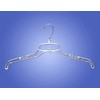 17 Inch Plastic Clear Unbreakable Top Hanger Swivel Hook Great for T Shirt Blouse Jacket Coat Sweater & More, Pack of 50pcs