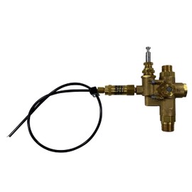 1/2" Compression Top Inlet for Copper Tubing, Combo Unloader Pilot Check Valve with Throttle Control Cable for 6.5HP Max Gas air Compressors (140-175 PSI, 24" Throttle Control Cable & Unloader Valve)