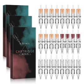 ATOMUS 50pcs Tattoo Patrone Nadeln 5pcs 1001RL 3RL 5RL 7RL 9RL 3RS 7RS 9RS 15RM Tattoo Nadeln für Tattoo Gun Stift Liner und Shader Muster für Stift Rotary Machine Tattoo Supplies