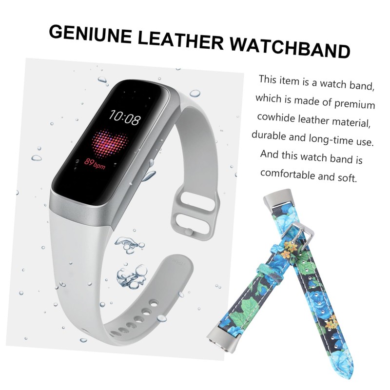 Outanaya Leather Watch Strap for Smartwatch Printed Pattern Band Compatible