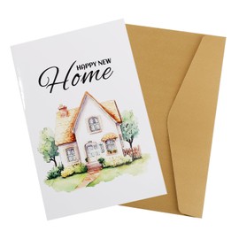 New Home Card, Housewarming Card Folded Welcome Home Card with Envelope House Warming Invitation Cards New Apartment Congratulations Card for Men Women New Home Gifts (Style A)