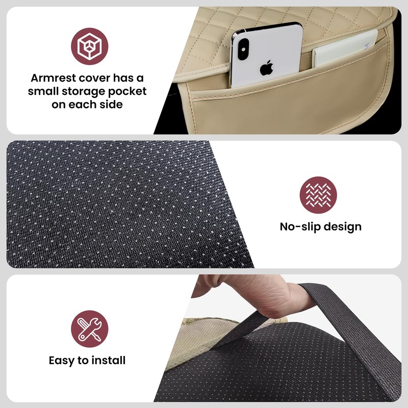 Upgraded Car Middle Center Console Cover,Microfiber Leather Car Armrest Cover