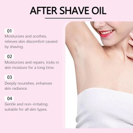 Aceite post depilación/afeitado con jojoba y ácido hialurónico, textura ligera, ayuda a calmar e hidratar la piel, aroma suave, uso diario 90 ml