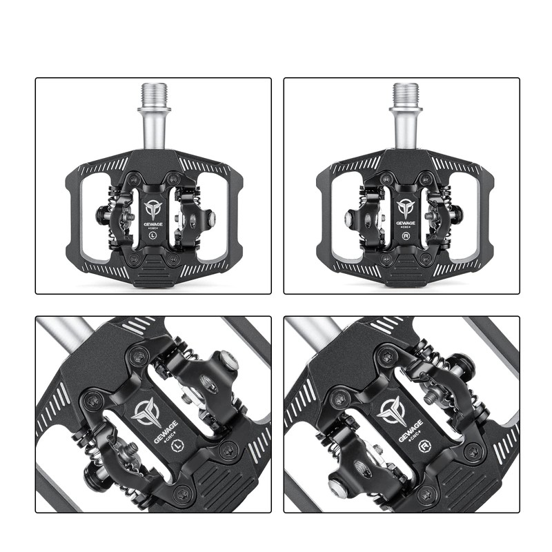 Mountain Bike Click Pedal Set, Dual Side Clip MTB Pedals,