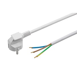 Meister Protective contact cable - 5 m - white - plastic cable H05VV-F3G1.5 - 3 wires - IP20 / connection cable with Schuko plug / connection cable / installation material / 7434540