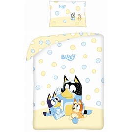 Halantex BLUEY mit BINGO BANDIT Dogs Children's Bed Set 100 x 135 cm 100% Oeko-Tex Cotton Multicoloured