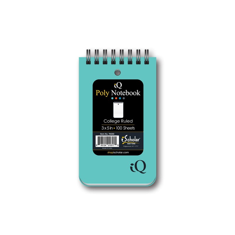 iScholar Double Wire Poly Memo Book, 3 x 5", Top