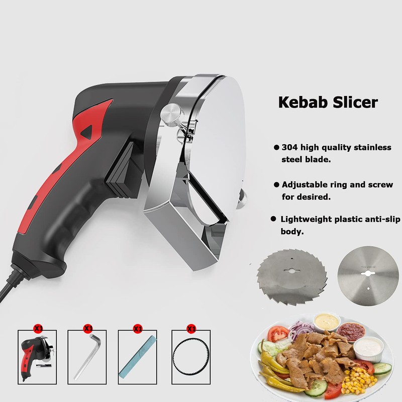 Commercial Turkish Kebab Slicer With 2 Blade 80w Electric Kebab