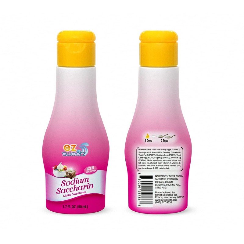 Sodium Saccharin (1.7oz - Liquid Sweetener 625 Servings/Bottle) | 2Pack)