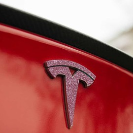 IPG Compatible with Model 3 Decal (9 Logo Set) Stickers Set Personalize Your Vehicle (Pink Glitter)