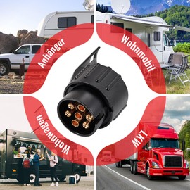 RED WOLF Adaptor Trailer 7 to 13 Pin 12 V for Car, Truck, Caravan, Motorhome, Towing Hitch 7 Pin to 13 Trailer Adapter (Pack of 1)