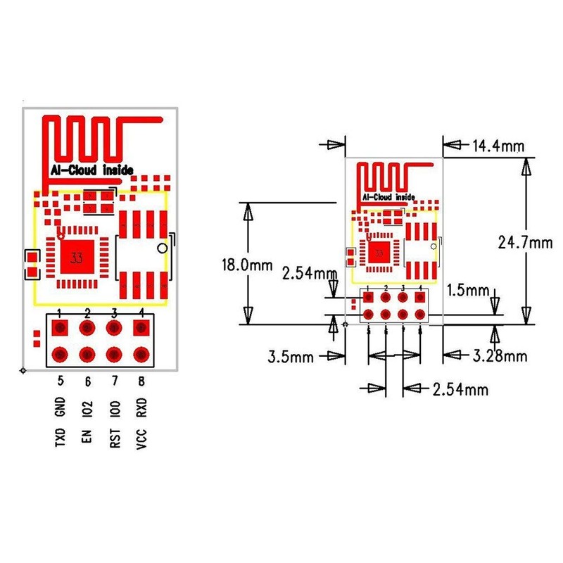 Hailege 3pcs ESP8266 ESP-01 ESP01 Serial WiFi Wireless Transceiver Wireless