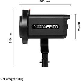 AMBITFUL EF100 Aurora COB LED Video Light,5600K,CRI 95+, TLCI 97+,Built-in FX Effects,Support APP Control for Still Life Photography, Portrait, Studio Lighting,Interview Lighting
