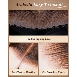 Arabella Chocolate Brown Glueless 5x6 Lace Closure Colored Brown Wig Human Hair Pre Plucked Pre Bleached Pre Cut Real HD Lace Front Glueless Wig(20 Inch,Straight)