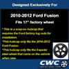 Premium Replica Hubcaps, Replacement for Ford Fusion 2010-2012, 17-inch Wheel