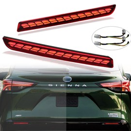 GEEGEETOP Reflector de parachoques antiniebla trasero de lente roja, luz intermitente secuencial 3 en 1, compatible con Toyota Sienna LE XLE XSE Limited Platinum Plug and Play 2021 2022