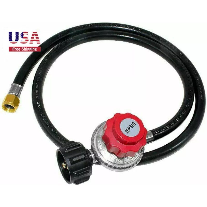 sashow 5FT High Pressure Propane 0-20PSI Adjustable Regulator with QCC1