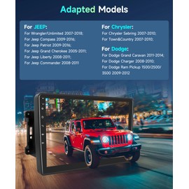[2G+64G] 10.1’’ Car Stereo for Jeep Wrangler JK Compass Chrysler Dodge Radio with Wireless Carplay Android Auto HD Touch Screen with Canbus WiFi GPS Navigation 28UIs FM/RDS Radio Backup Camera MIC