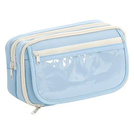 Pen Case, Large Capacity, Pencil Case, Stylish, Pen Holder, Simple, Cute, Pen Pouch, Pencil Case, Stationery Storage, Convenient, Canvas, Zipper, Plain, Multi-functional, Pen Case, For Working People