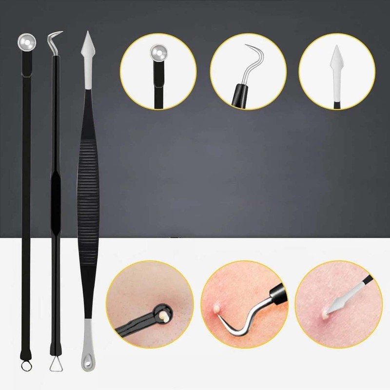 10pcs Pimples Needles Carbon Steel Portable Blackheads Removal Multifunctional Face