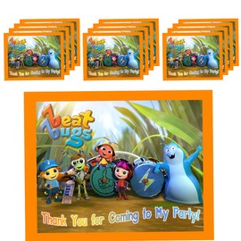 Beat Bugs Stickers Party Favors Supplies Decorations THANK YOU Gift Bag Label STICKERS ONLY 4.25" x 3.67" -12 pcs Jay, Crick, Buzz, Kumi, and Walter