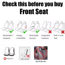 Unbranded For Ford Car 2 Seat Covers Premium Cloth Front Set Front Protector Pad Mat