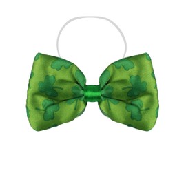 Henbrandt Green Shamrock Bow Tie with Elastic St Patrick's Day Accessories Fancy Dress Bowtie Lucky Clover Novelty Dickie Bow Irish Fancy Dress Costume Accessory for Men and Women