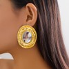 Mixed Metal Statement Earrings for Women Gold Chunky Earrings Big