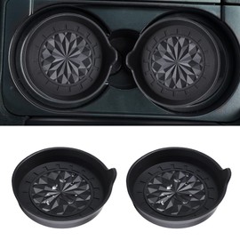 Amooca Automotive Cup Holders Universal Car Cup Coaster Waterproof Non-Slip Sift-Proof Spill Holder Car Interior Accessories 2 Pack Black Floral