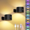 Lightess Battery Operated Wall Sconce Set of 2, 5000mAh Rechargeable
