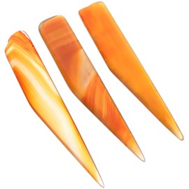 NUOBESTY 3pcs Agate Burnisher Polishing Tool for Jewelry Natural Color for Jewelry Polishing for Professionals and Hobbyists