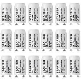 BlueXP 18 Pack Fluorescent Light Starter Switches S10 Longlife Starters for Fluorescent Tubes Lamps