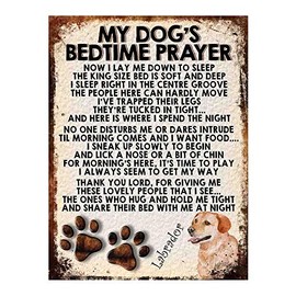 MY DOG'S BEDTIME PRAYER RETRO STYLE METAL TIN SIGN/PLAQUE DOG BREEDS (Yellow Labrador)